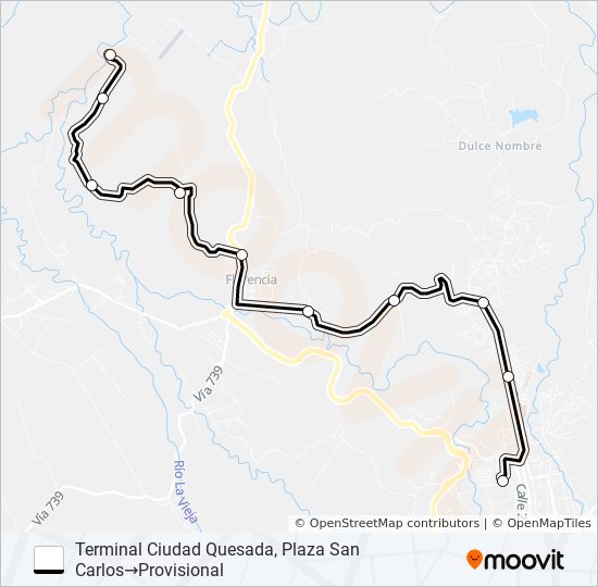 CIUDAD QUESADA - PEJE VIEJO bus Line Map