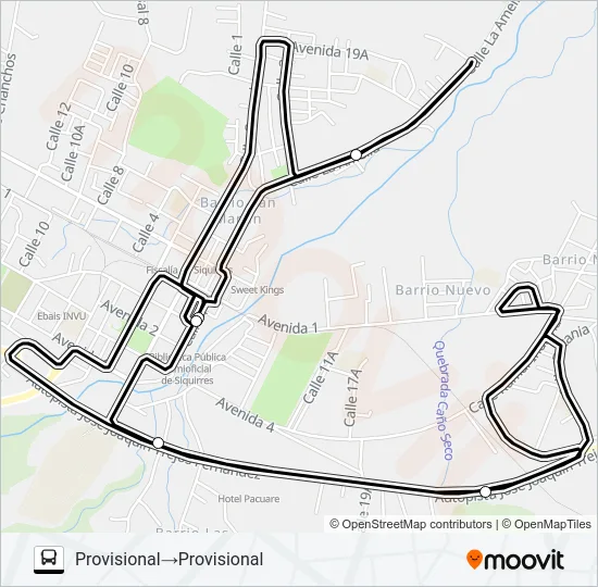 SIQUIRRES - Bº BETANIA  -  SAN MARTIN Bus Line Map