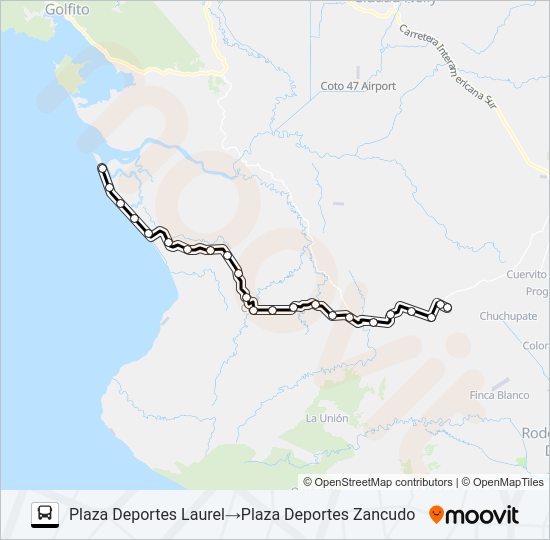 LAUREL - PLAYA ZANCUDO Bus Line Map