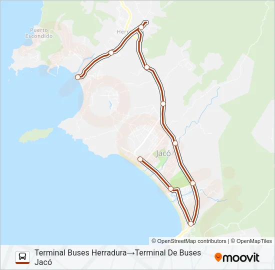 HERRADURA - JACO Bus Line Map