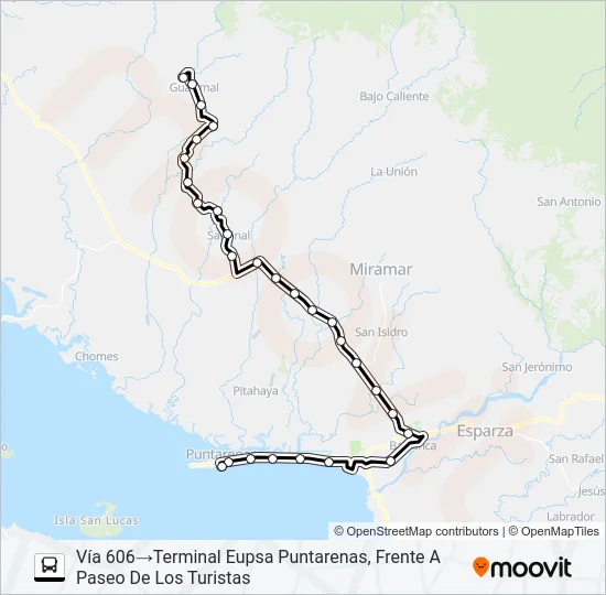 PUNTARENAS - GUACIMAL  Line Map