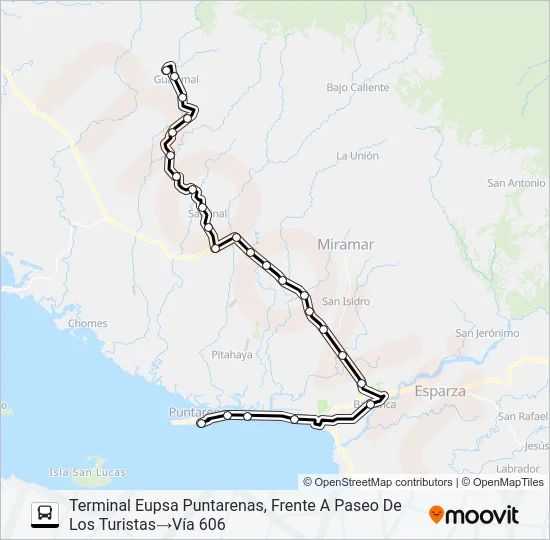 PUNTARENAS - GUACIMAL  Line Map