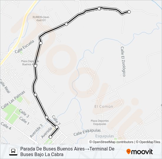 PALMARES - BUENOS AIRES - BAJO LA CABRA Bus Line Map