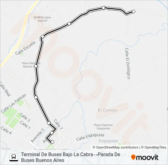 PALMARES - BUENOS AIRES - BAJO LA CABRA Bus Line Map