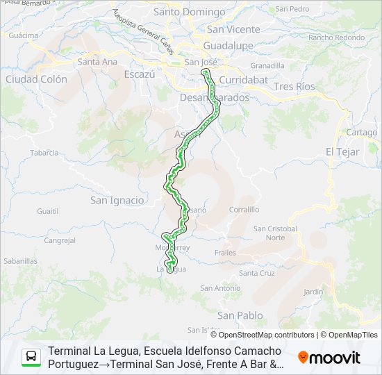 Mapa de SAN JOSÉ - LA LEGUA DE ASERRÍ de 