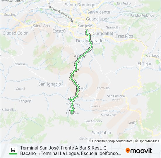 Mapa de SAN JOSÉ - LA LEGUA DE ASERRÍ de 