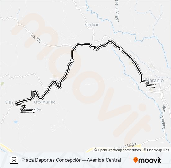 Mapa de NARANJO - CONCEPCION de autobús