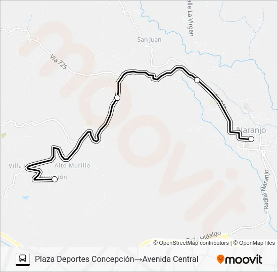 NARANJO - CONCEPCION Bus Line Map