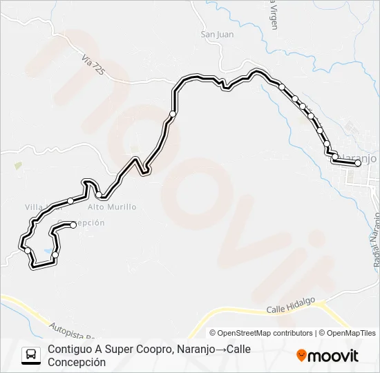 NARANJO - CONCEPCION Bus Line Map