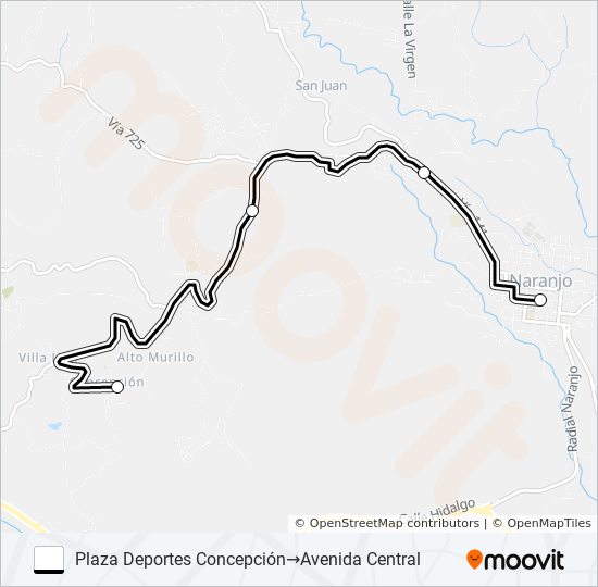 NARANJO - CONCEPCION bus Line Map