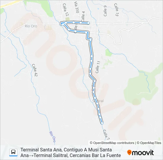 SANTA ANA - SALITRAL Bus Line Map