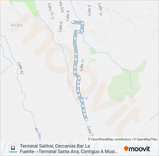 Mapa de SANTA ANA - SALITRAL de autobús