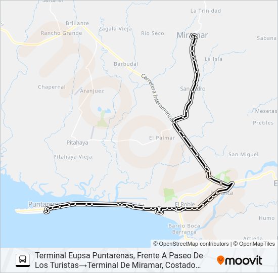 Mapa de PUNTARENAS - MIRAMAR POR BARRANCA de 