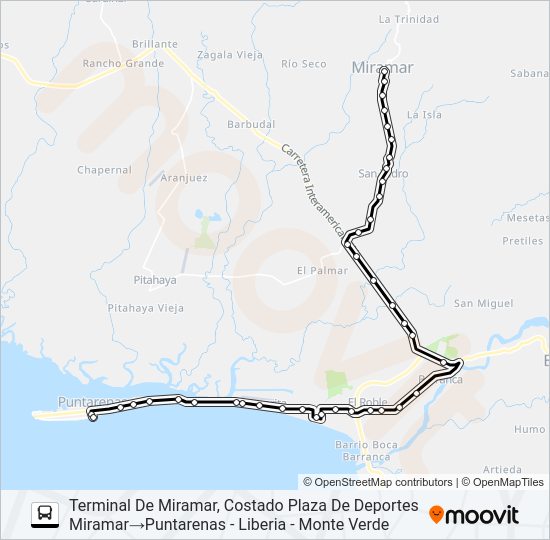 Mapa de PUNTARENAS - MIRAMAR POR BARRANCA de 