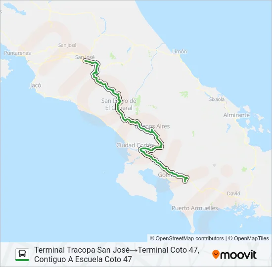 SAN JOSÉ – COTO 47 Bus Line Map