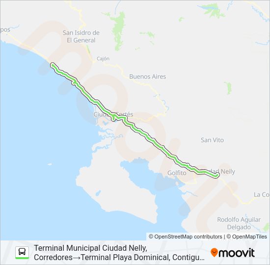 Mapa de CIUDAD NEILY - DOMINICAL de autobús