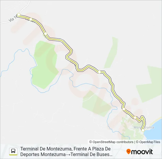 MONTEZUMA - PAQUERA Bus Line Map