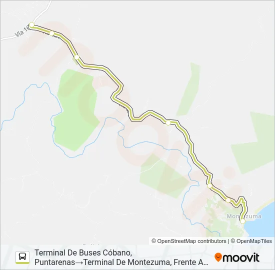 MONTEZUMA - PAQUERA Bus Line Map