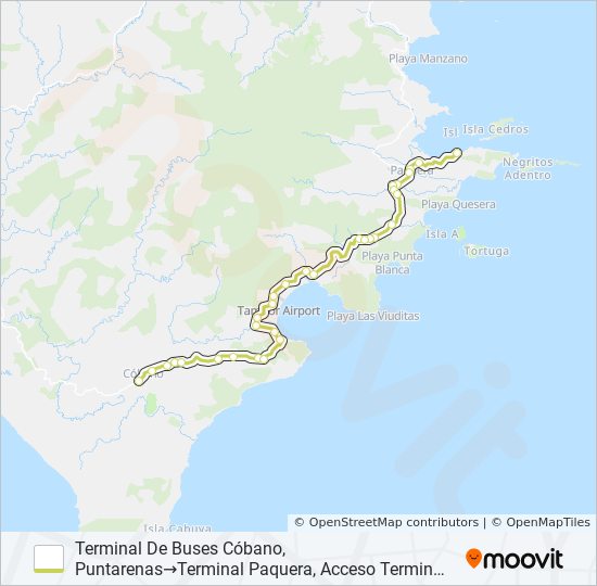 Ruta montezuma paquera horarios, paradas y mapas Terminal De Buses