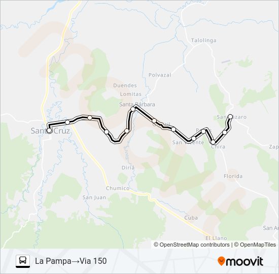 Mapa de SANTA CRUZ - SAN LAZARO de autobús
