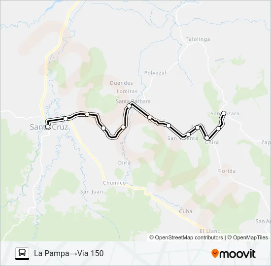 SANTA CRUZ - SAN LAZARO Bus Line Map