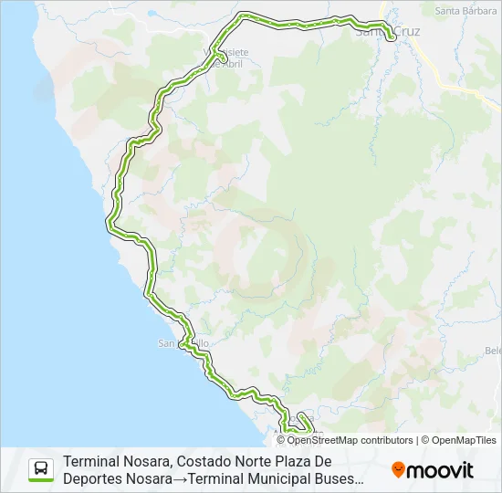 SANTA CRUZ - NOSARA Bus Line Map