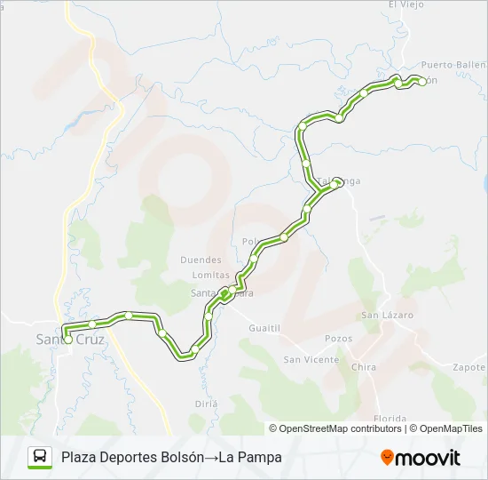 SANTA CRUZ - BOLSON Bus Line Map