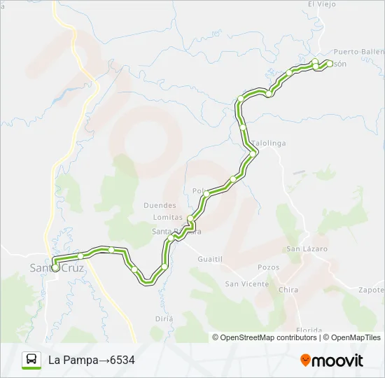 SANTA CRUZ - BOLSON Bus Line Map