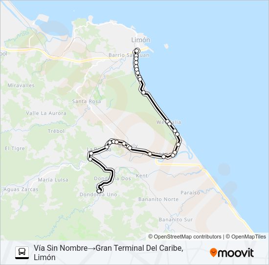 Mapa de LIMON - LA BOMBA de autobús