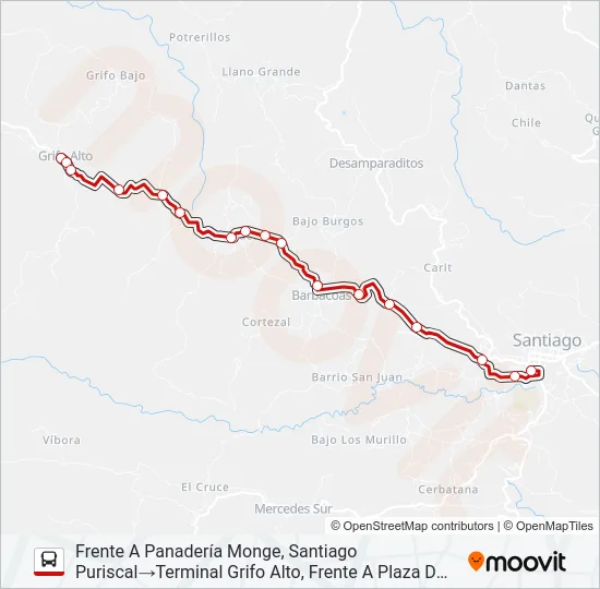 SANTIAGO DE PURISCAL - GRIFO ALTO Bus Line Map