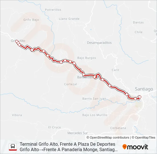 SANTIAGO DE PURISCAL - GRIFO ALTO Bus Line Map