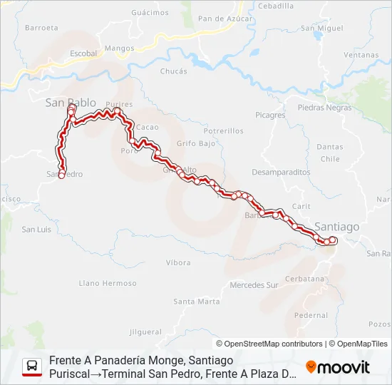 SANTIAGO DE PURISCAL - GRIFO ALTO Bus Line Map