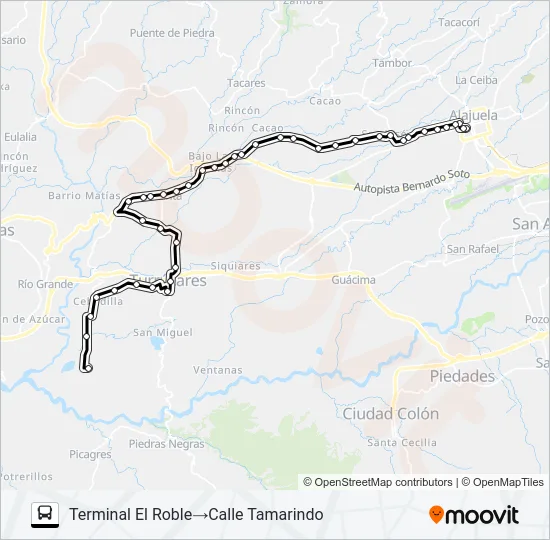 ALAJUELA - CEBADILLA CENTRO Bus Line Map