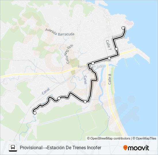 LIMON - HOSPITAL - LOS COCOS - LOS LIRIOS - EL CEIBON bus Line Map