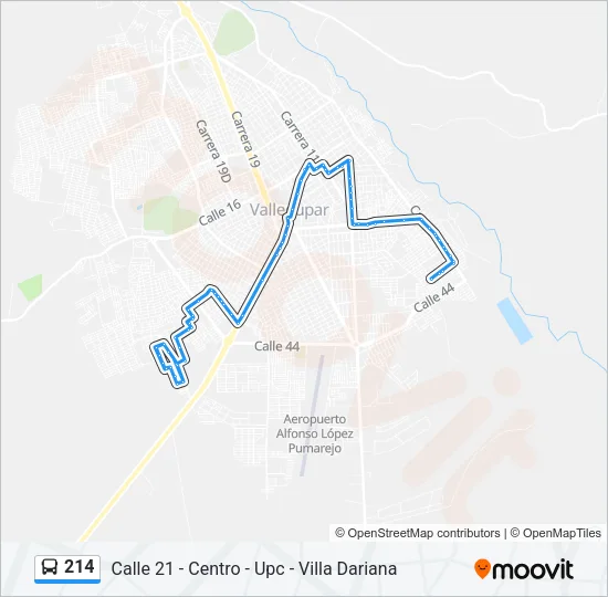 214 Bus Line Map