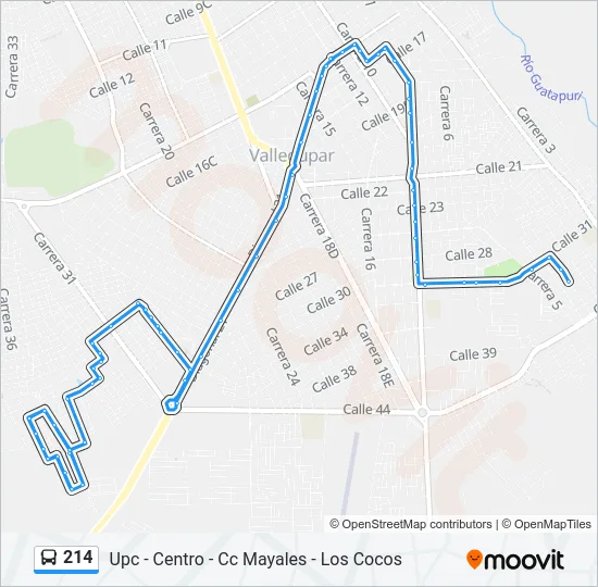 214 Bus Line Map
