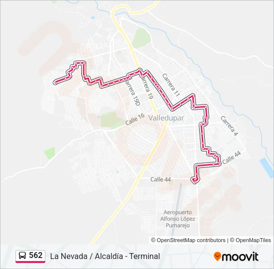 562 Bus Line Map