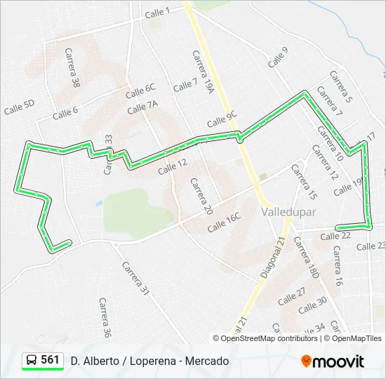 561 Bus Line Map