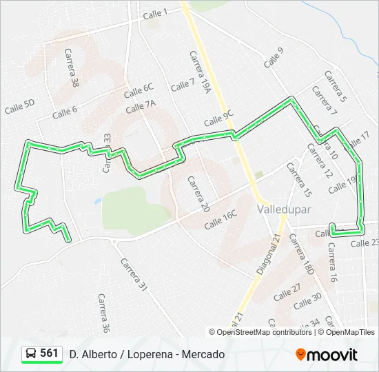 561 Bus Line Map
