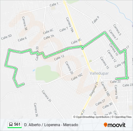 561 bus Line Map