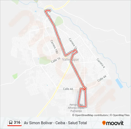 316 Bus Line Map