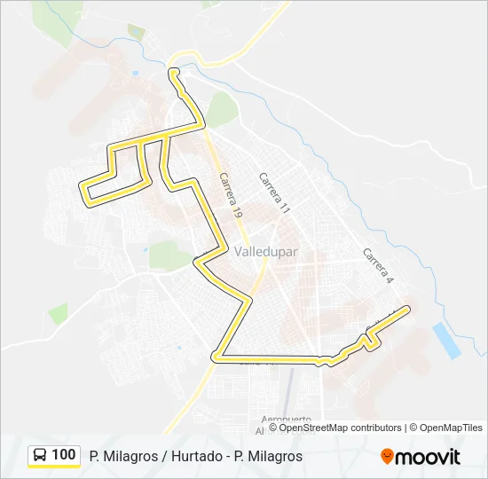 100 Bus Line Map