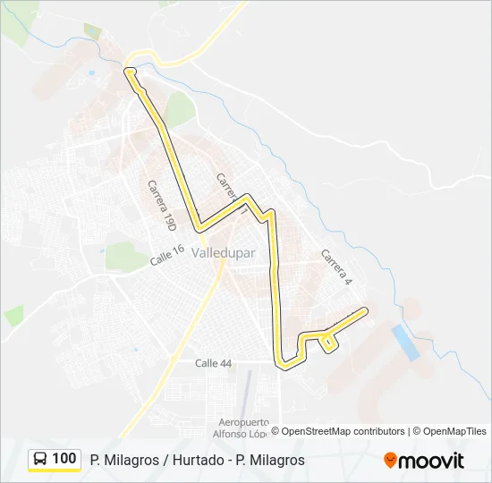 100 Bus Line Map