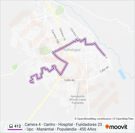 412 Bus Line Map