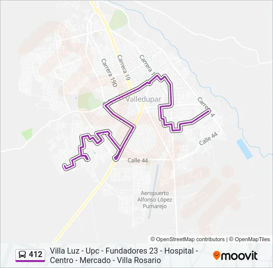 412 Bus Line Map