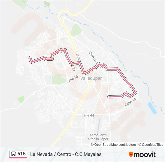 515 Bus Line Map