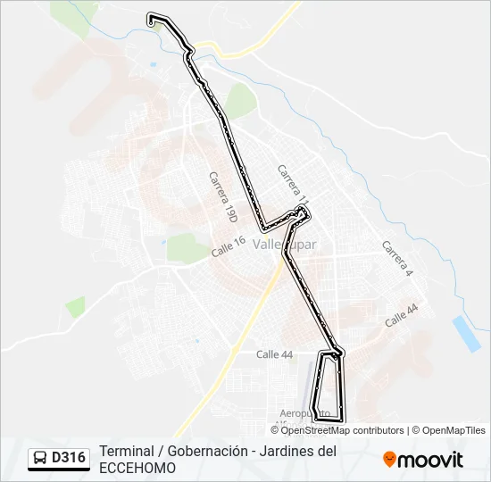 D316 Bus Line Map