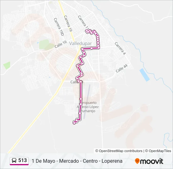 513 Bus Line Map