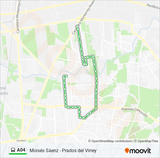 Mapa de A04 de autobús