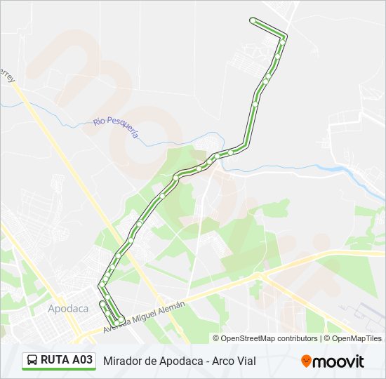 Ruta a03: horarios, paradas y mapas - Mirador de Apodaca - Arco Vial  (Actualizado)